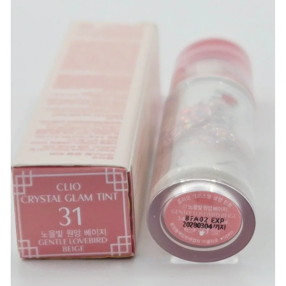 CLIO Crystal Glam Tint 31 Gentle Lovebird Beige K-Beauty Lip Gloss 3.4g NEW